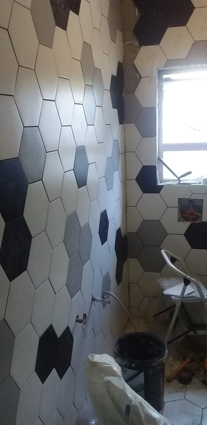 Hexagon feature wall