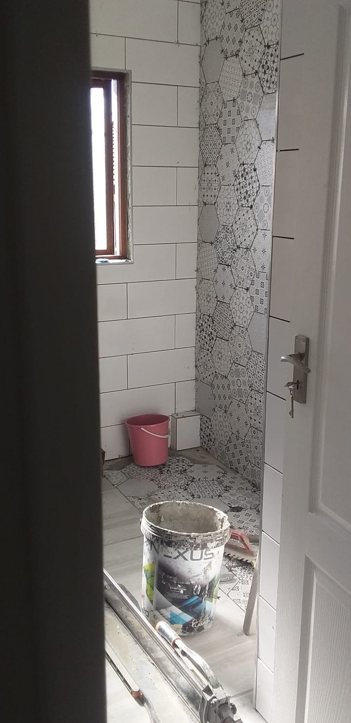 Marble walk-in shower